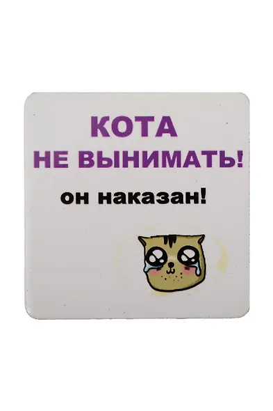 Сувенир МАГНИТИК Магнит 6,5*6,5см "Приколы": "Кота не вынимать..." - фото 1