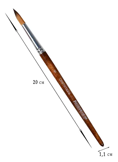 Синтетическая кисть круглая, № 6 - фото 3