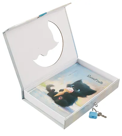 Записная книжка А6+ 50л "Чувиляева. Sweet cat" в коробке с замочком - фото 4