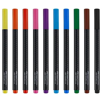 Капиллярная ручка 10 цветов 0,4 мм, Grip Finepen, Faber-Castell - фото 4