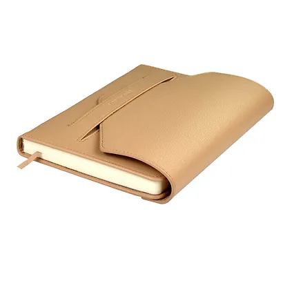 Ежедневник недат. А5 160л "Наппа экстра" бежевый,  иск.кожа, тв.переплет, блинт.тиснение, офсет, ляссе - фото 2