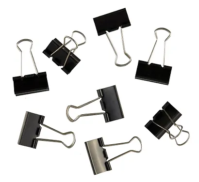 Зажимы для бумаг 25 мм 15 штук, черные - фото 3