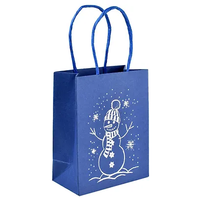 Пакет А6 14*11*6 "СНЕГОВИК" Новый год, крафт - фото 1