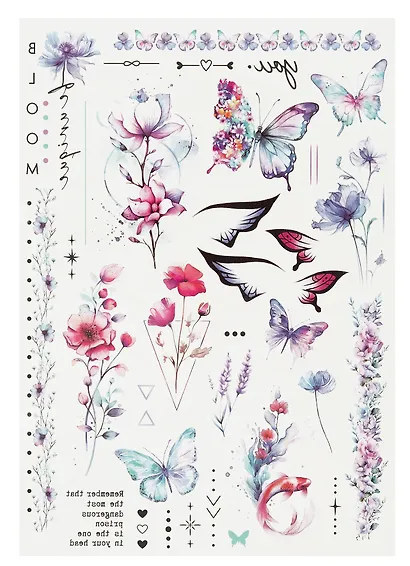 Набор наклеек-тату Цветы" - фото 4