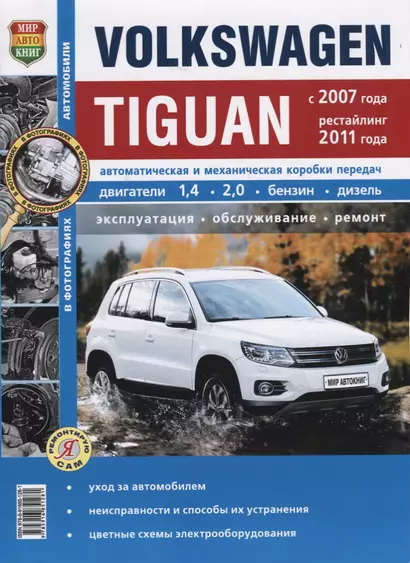 VW Tiguan c 2007г., рестайлинг с 2011 г, ч/б фото Серия Я Ремонтитую Сам - фото 1