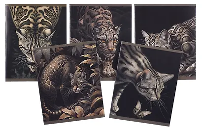 Тетрадь 96л кл. "В мире дикой природы" мел.картон, тиснение фольгой "Серебро", ассорти - фото 1