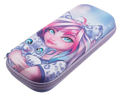 Пенал-косметичка Феникс+, "Девушка с барсом", на молнии - фото 4