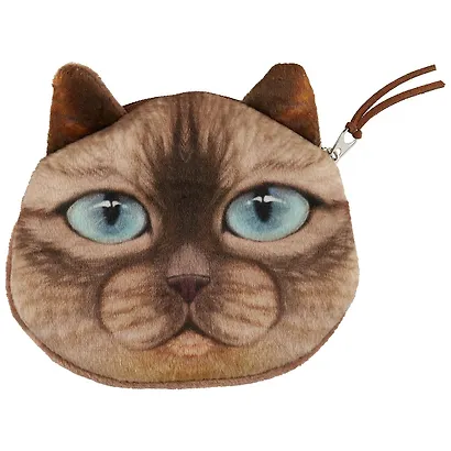 Косметичка-кошелек Мордочка котика (12см) (текстиль) - фото 1