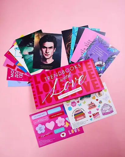 Конверт с набором открыток и стикерпаков Trendbooks with love по романам "Академия весны", "Дом Грозы", " 48 минут. Пепел и Осколки", "Лавандовая ветвь". - фото 8