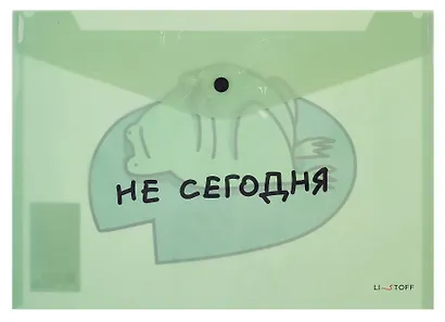 Папка-конверт А4 на кнопке "Не сегодня" пластик матовый 180мкм, полноцветная печать - фото 1