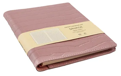 Книга для записей А5 100л лин. "Savage. Пудровый" евроспираль, иск.кожа, тонир.блок., тиснение серебр.фольгой, петля д/ручки, кармашки - фото 2