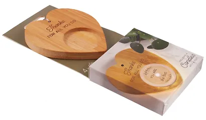 Набор чайных свечей с подсвечником Сердце Thank you (4 штуки) - фото 2