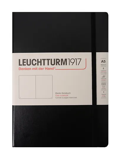 Книга для записей A5, 125 листов, нелинованная "Classic", твердая обложка, черный, Leuchtturm1917 - фото 1