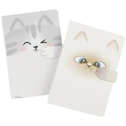 Блокнот с фигурной магнитной застежкой-лапкой Мордочка котика (256стр) (13х19) - фото 5