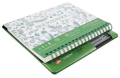 Скетчбук для графики 17,5*25 40л "Ладога" зеленый, жестк.обложка, настольный, 160г/м2, 100% целлюлоза - фото 2