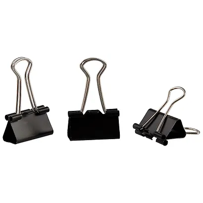 Зажимы для бумаг GoodMark мини, чёрные, 12 штук - фото 1