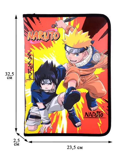 Папка для тетрадей А4 "Naruto" пластик, молния с трех сторон - фото 4