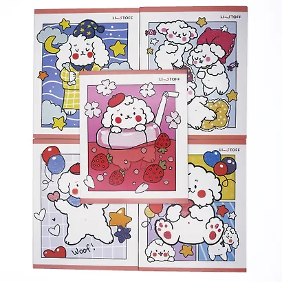 Тетрадь 48л кл. "Милаш" мел.картон, выб.лак, блестки "Серебро", ассорти - фото 10