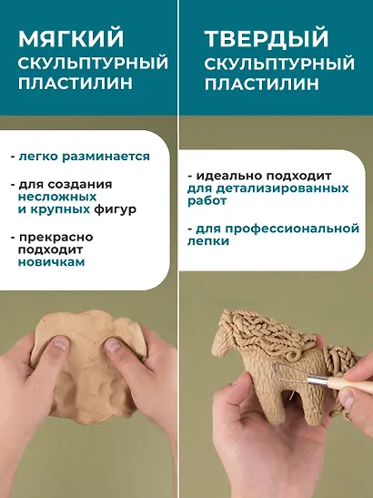 Пластилин скульптурный 1000г телесный мягкий, Малевичъ - фото 6