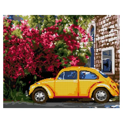 Алмазная мозаика 40х50 см (полное заполнение) "Ретро автомобиль" - фото 1