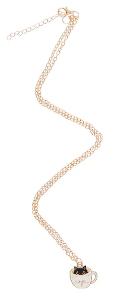 Кулон Котик в кружке (металл) (2х2) (12-Kainli-K1) (Lafilaf) - фото 3