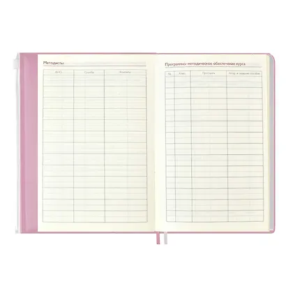 Ежегодник учителя А6+ 256л 125*178мм "ПВХ" розовый, мягкий переплет, шелкогр, вставной тонир.блок, ляссе - фото 6