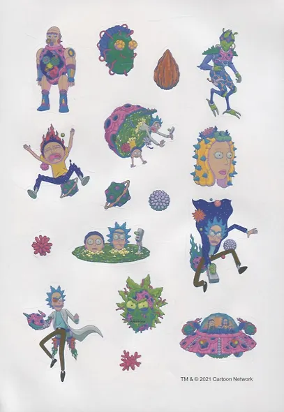 Набор стикеров. Рик и Морти (формат А5, в пакете) - фото 2