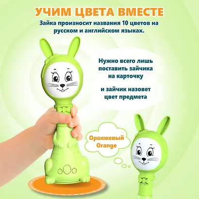 Зайчик Няня. Зеленый. Музыкальная интерактивная игрушка - фото 5