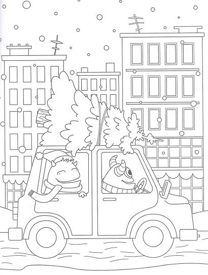 Монстрики готовятся к Новому году: книжка-раскраска с наклейками - фото 4
