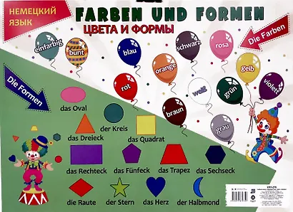 Учебный плакат. Немецкий язык. Цвета и формы. (Формат А2) - фото 1
