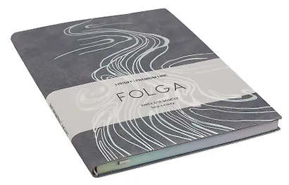 Книга для записей А5 80л кл. "FOLGA. 1" иск.кожа, тиснение серебр.фольгой, ляссе - фото 2