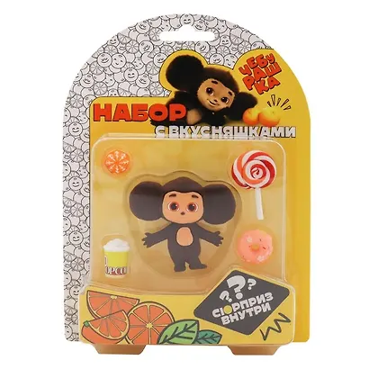 Фигурка Чебурашка, клубничный пончик, 5 аксессуаров, Funky Toys, (4х16х22), (CHE2405-2) - фото 2
