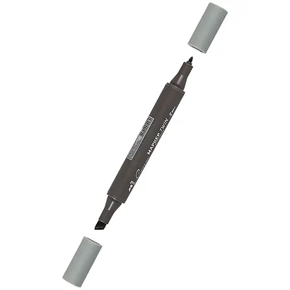 Маркер художественный "Сонет" зеленовато-серый 7, двухсторон., тонк. и широк.долото, Сонет - фото 2