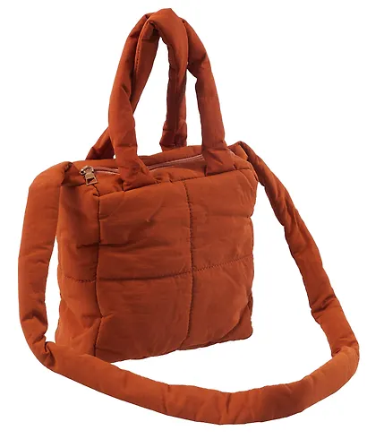 Сумочка дутая коричневая (текстиль) (20х20) (12-Jigi-2) - фото 6