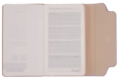 Ежедневник недатированный А6+ 120 листов "Плезир" беж. и розовый, кожзам, твердый переплет - фото 3