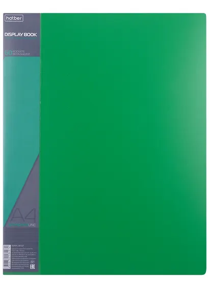 Папка 60ф А4 "STANDARD" пластик 0,7мм, зеленая - фото 1