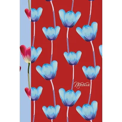 Книга для записей Эксмо А5 (132х186), 80л. "Listoff. Голубые тюльпаны 7БЦ с поролоном - фото 1