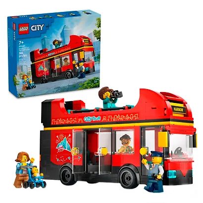 LEGO City: Красный двухэтажный экскурсионный автобус, 384 детали (60407) - фото 1