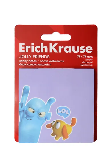 Блок 75*75 самоклеящийся 50л "Jolly Friends" ассорти, Erich Krause - фото 5