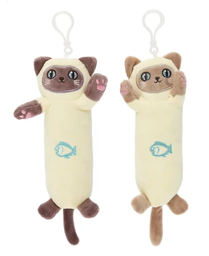 Брелок Котик сиамский-обнимашка (текстиль) (16см) в ассортименте - фото 1