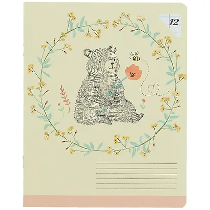 Тетрадь в линейку Academy Style, "Рисунки животных", 12 листов, в ассортименте - фото 4