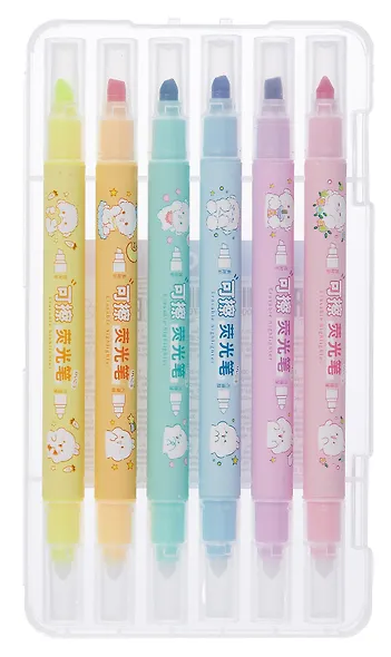 Текстовыделители Yoi, двухсторонние стираемые 6 цветов - фото 2