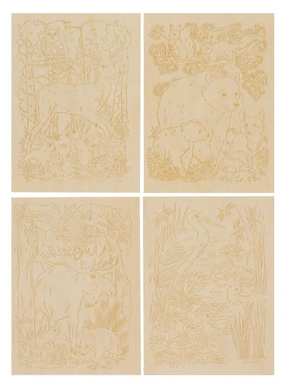 Выжигание и роспись. Набор дощечек для выжигания и росписи "Животный мир" - фото 3