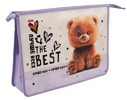 Папка для тетрадей А4 "Пушистый мишка" 24,5*34*7,5 см, 2 отделения - фото 1