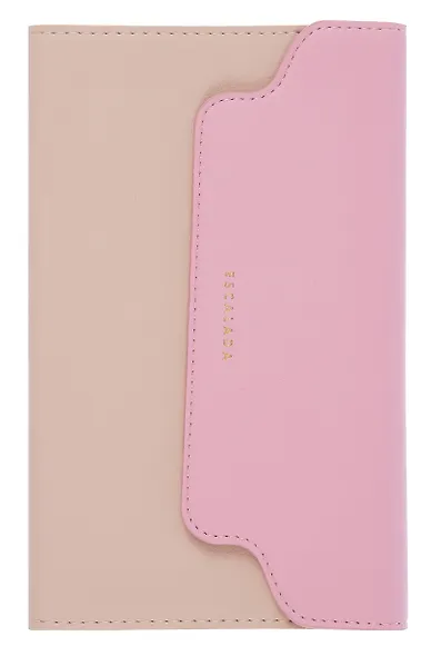 Ежедневник недатированный А6+ 120 листов "Плезир" беж. и розовый, кожзам, твердый переплет - фото 1