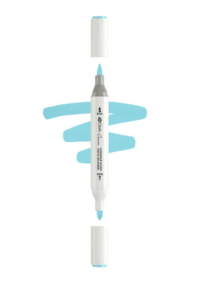 Маркер акриловый "Сонет" небесно-голубой, двусторонний, перо кисть/пуля - фото 1