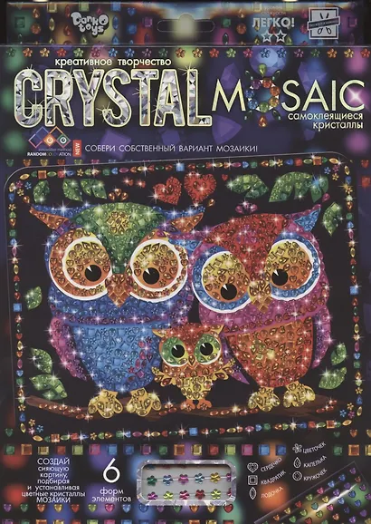 Набор для творчества ДАНКО-ТОЙС Crystal Mosaic Совы - фото 1