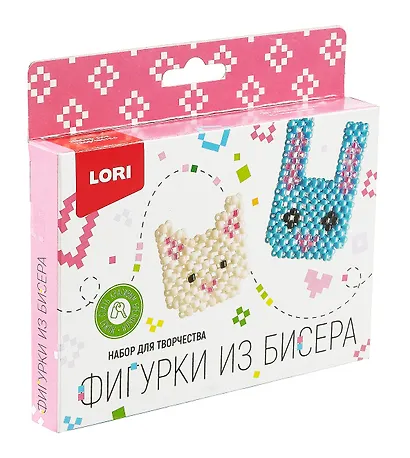 Набор для творчества LORI. Фигурки из бисера "Котенок, зайчонок" - фото 2