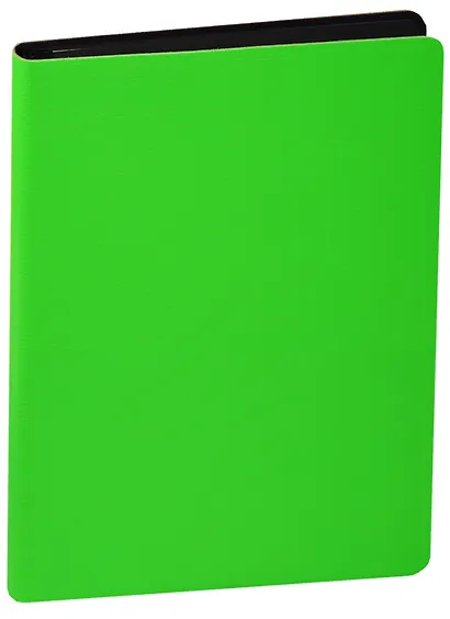 Ежедневник недат. А5 136л "Наппа" неоново-салатовый, кожзам, мягк. переплет, черный срез, ляссе, Escalada - фото 1