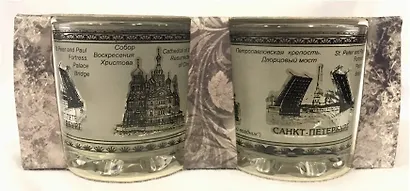 Сувенир, АКМ, Набор стопок Виды СПБ 2шт.,стекло, стекло CT-N2-01 - фото 1